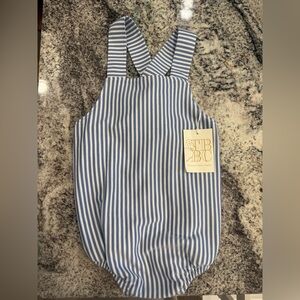 NWT The Beaufort Bonnet Company Stillman Sunsuit in Park City Periwinkle Stripe